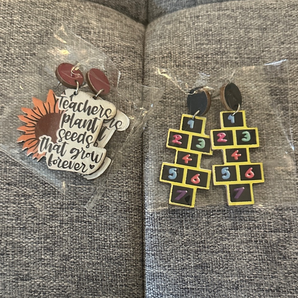 Colorful Teacher and Hopscotch Earrings